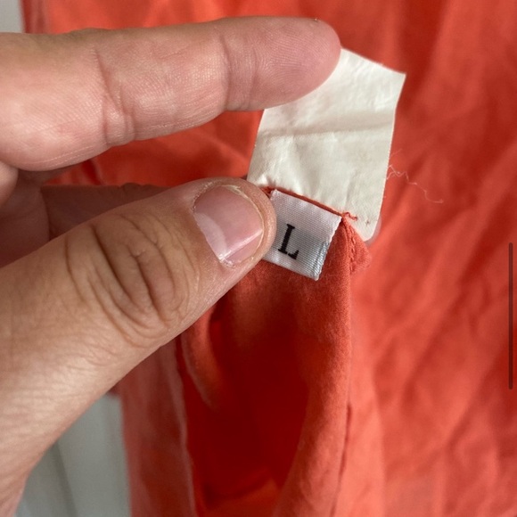 COPY - Nili Lotan coral pink button down top size large. - Picture 5 of 8